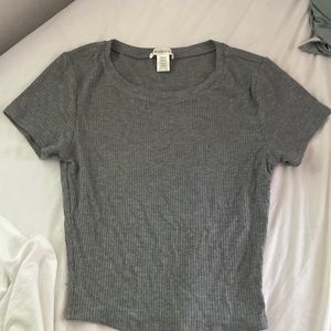 Bozzolo Grey Ribbed Tee